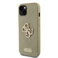 iPhone 15 Guess Perforert 4G-glitterlogo Deksel - gull