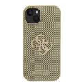 iPhone 15 Guess Perforert 4G-glitterlogo Deksel - gull