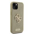 iPhone 15 Guess Perforert 4G-glitterlogo Deksel - gull