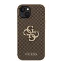 iPhone 15 Guess perforert 4G med glitterlogo Deksel - Taupe