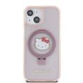 iPhone 15 Hello Kitty IML Ringstand Glitter MagSafe-deksel - Rosa