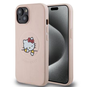 iPhone 15 Hello Kitty Kitty Asleep MagSafe-deksel - Rosa