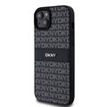 iPhone 15 Plus DKNY Repeat Pattern Tonal Stripe Deksel - svart