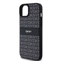 iPhone 15 Plus DKNY Repeat Pattern Tonal Stripe Deksel - svart