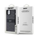 iPhone 15 Plus DKNY Repeat Pattern Tonal Stripe Deksel - svart