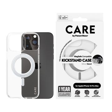 iPhone 15 Plus PanzerGlass Care Kickstand-deksel - MagSafe-kompatibel - Sølv