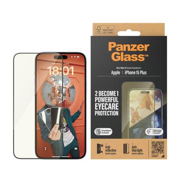 iPhone 15 Plus PanzerGlass EyeCare Ultra-Wide Fit EasyAligner Skjermbeskyttere Panzerglass - svart kant