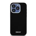 iPhone 15 Pro DKNY Flytende Silikonmetalllogo Deksel - Magsafe-kompatibel - Svart