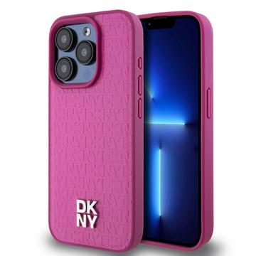 iPhone 15 Pro DKNY Repeat Pattern Stack Logo Deksel - MagSafe-kompatibel - Rosa