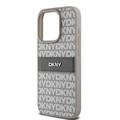 iPhone 15 Pro DKNY Repeat Pattern Tonal Stripe Deksel - Beige