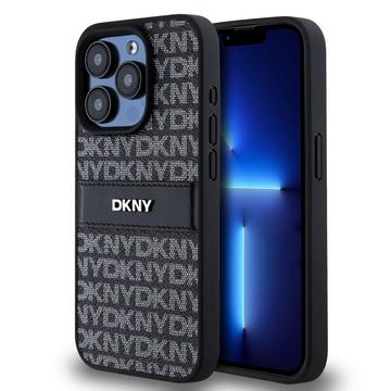 iPhone 15 Pro DKNY Repeat Pattern Tonal Stripe Deksel - svart