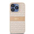 iPhone 15 Pro DKNY Repeat Pattern Tonal Stripe Deksel - Rosa