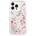 iPhone 15 Pro Fashion TPU-deksel - rosa blomster