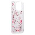 iPhone 15 Pro Fashion TPU-deksel - rosa blomster