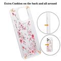 iPhone 15 Pro Fashion TPU-deksel - rosa blomster