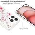 iPhone 15 Pro Fashion TPU-deksel - rosa blomster