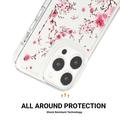 iPhone 15 Pro Fashion TPU-deksel - rosa blomster