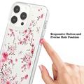 iPhone 15 Pro Fashion TPU-deksel - rosa blomster