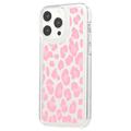 iPhone 15 Pro Fashion TPU-deksel - Rosa leopard