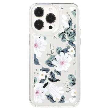 iPhone 15 Pro Fashion TPU-deksel - hvite blomster