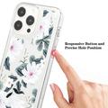 iPhone 15 Pro Fashion TPU-deksel - hvite blomster