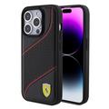 iPhone 15 Pro Ferrari Perforert Slanted Line-deksel - Svart