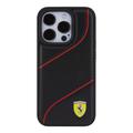 iPhone 15 Pro Ferrari Perforert Slanted Line-deksel - Svart