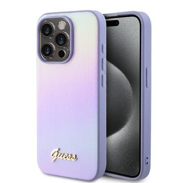 iPhone 15 Pro Guess Iridescent Metal Script Hybrid-deksel