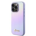 iPhone 15 Pro Guess Iridescent Metal Script Hybrid-deksel