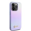 iPhone 15 Pro Guess Iridescent Metal Script Hybrid-deksel