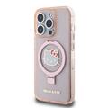 iPhone 15 Pro Hello Kitty IML Ringstand Glitter MagSafe-deksel - Pink