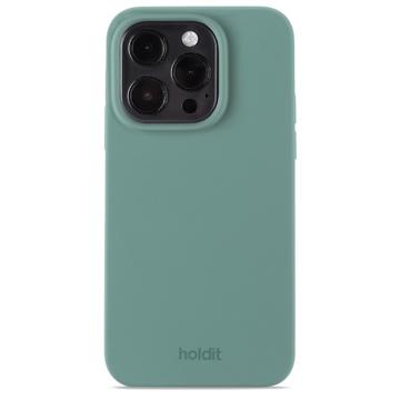 iPhone 15 Pro Holdit Silikondeksel - mosgrønt