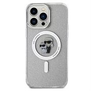 iPhone 15 Pro Karl Lagerfeld IML Glitter Karl & Choupette MagSafe Deksel - Klar