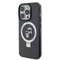 iPhone 15 Pro Karl Lagerfeld Ringstand Karl & Choupette Mag Case - Black