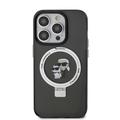 iPhone 15 Pro Karl Lagerfeld Ringstand Karl & Choupette Mag Case - Black