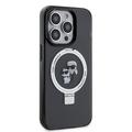 iPhone 15 Pro Karl Lagerfeld Ringstand Karl & Choupette Mag Case - Black