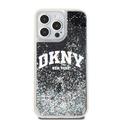 iPhone 15 Pro Max DKNY Liquid Glitter Arch Logo Deksel - Svart