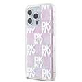 iPhone 15 Pro Max DKNY Liquid Glitter Checkered Pattern Deksel - rosa