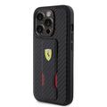 iPhone 15 Pro Max Ferrari Carbon Grip-stativdeksel - svart