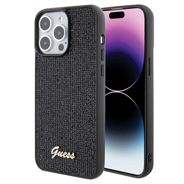 iPhone 15 Pro Max Guess Disco Metal Script Logo Deksel - Svart