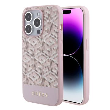 iPhone 15 Pro Max Guess G Cube Mag-deksel - Rosa