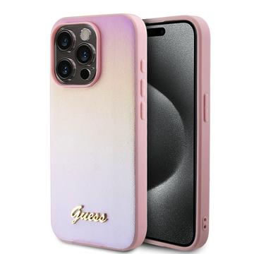 iPhone 15 Pro Max Guess Iridescent Metal Script Hybrid-deksel