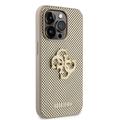 iPhone 15 Pro Max Guess Perforert 4G-glitterlogo Deksel - Gull