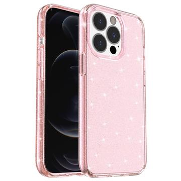 iPhone 15 Pro Max Stylish Glitter Series Hybrid-deksel - Rosa