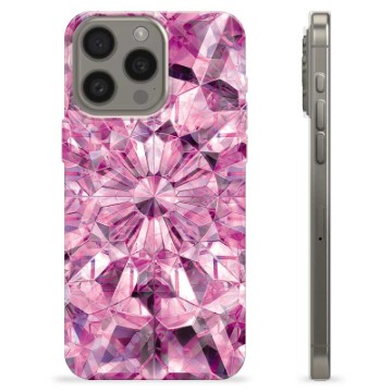 iPhone 15 Pro Max TPU-deksel - Rosa Krystall