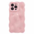 iPhone 15 Pro Max Wavy Edge Candy Bubbles TPU-deksel med bølget kant - rosa