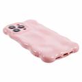 iPhone 15 Pro Max Wavy Edge Candy Bubbles TPU-deksel med bølget kant - rosa