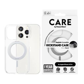 iPhone 15 Pro PanzerGlass Care Kickstand-deksel - MagSafe-kompatibel - Sølv