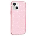 iPhone 15 Stylish Glitter Series Hybrid-deksel - Rosa