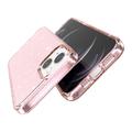 iPhone 15 Stylish Glitter Series Hybrid-deksel - Rosa